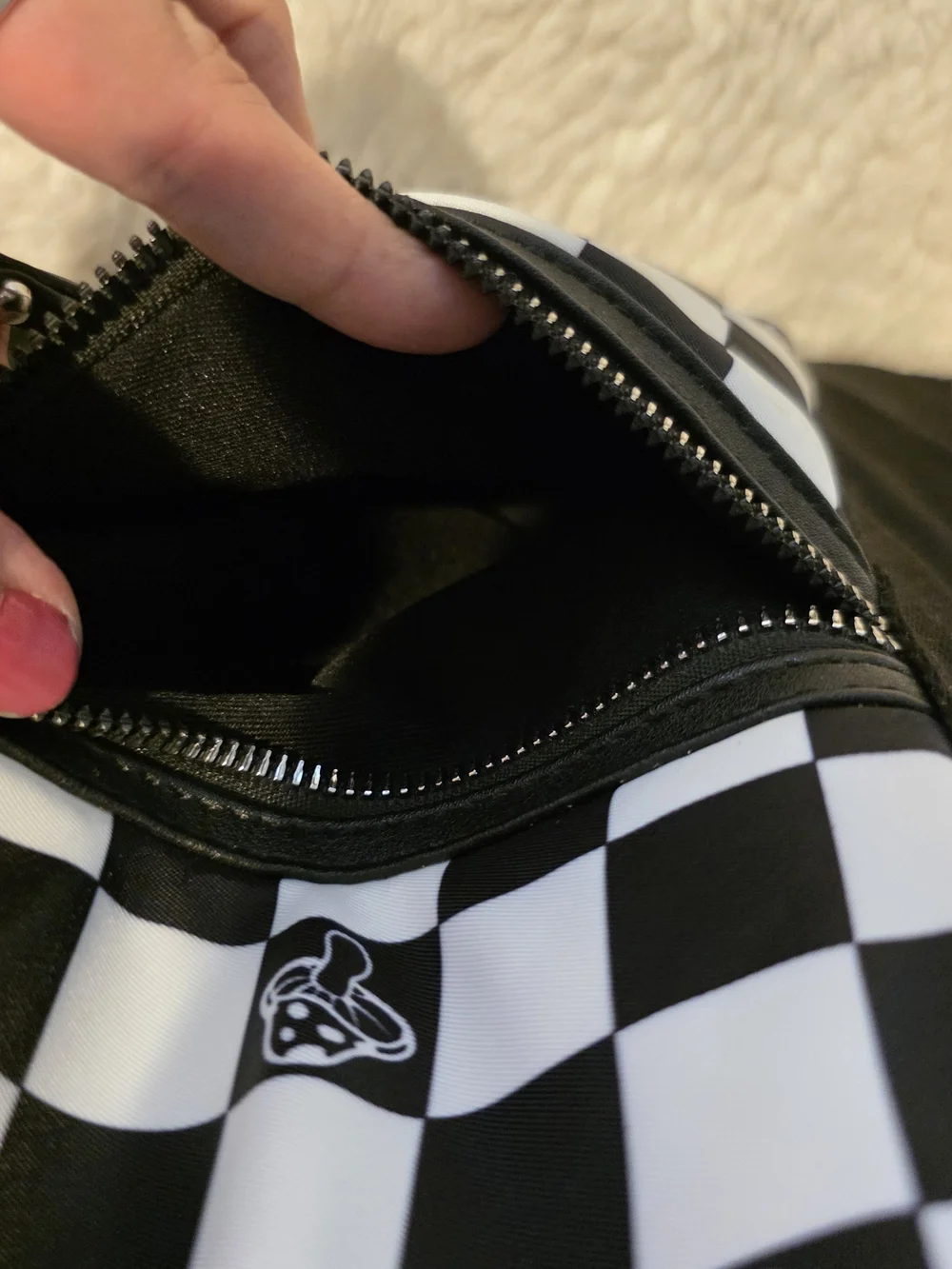 Like Dreams Black & White Checkered Mushroom Yin Yang Backpack